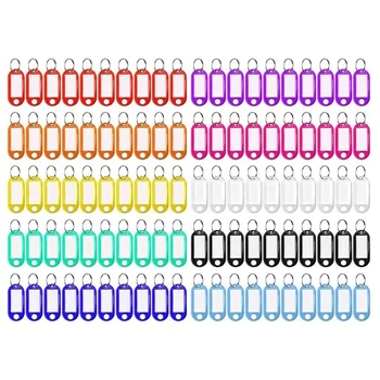 100 Kos 10 Barv Candy Barve Nalepko Keychain, Označenih Kartico Z Keychain Postavka Klasifikacija Oznaka Za Element Identifikacije