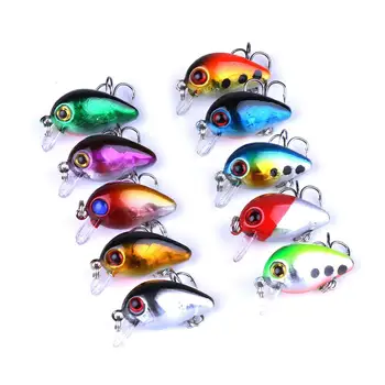 10pcs Kovinske Ročice Fishing Lure Swimbait Mini Svetle Barve Vab S Škatla za Shranjevanje 3cm-1.5 g-10# Ribolov Vaba Nastavite Accessorise