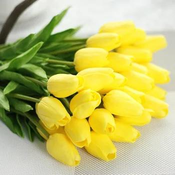 10pcs/veliko Tulipanov Umetne Rože 2016 Pravi Dotik PU Poročno Cvetje Doma Dekoracijo Umetni Dekorativni Šopek Cvetja