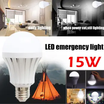15W E27 LED Smart Sili Luči Led Žarnice Polnilne Baterije Osvetlitev Zunanja Svetilka Kampiranje Lučka za Osvetlitev Bombillas I4Z5