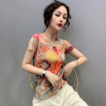 2022 Ženske 3D Digitalno Tiskane Majice Ropa Mujer Y2K Moda Priložnostne Slim OL T srajce Poletje Ženski Harajuku Vrh Tees H050