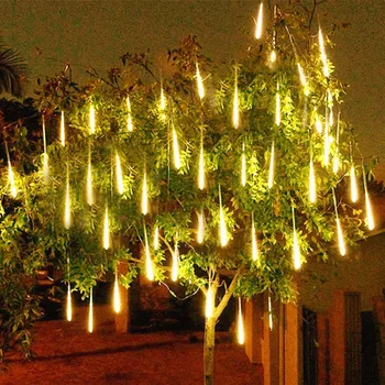 30/50 cm 8 Cev Meteor Tuš Dež Niz LED Luči za Zunanjo Okraski za Božična Drevesa Ulica Garland Dekor Novo Leto Navidad