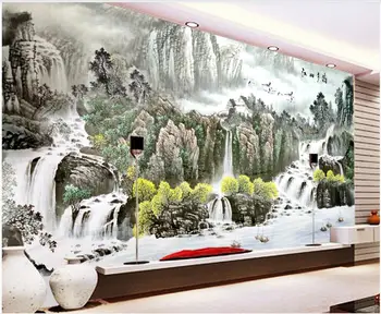 3d ozadje po meri foto freska na steni Kitajski slog gorskih slap pokrajino doma dekor stene papirja za dnevno sobo