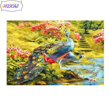 5d Diy Krog sveder diamantni slikarstvo Cvet pav živali navzkrižno šiv mozaiki umetnosti Polno 100% kritje vezenje diamond vezenje