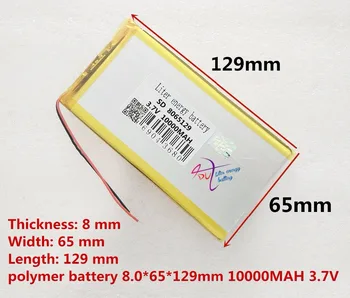 8065129 3,7 V 10000mah Litij-polimer Baterija Za Tablične Računalnike PDA Digitalnih Izdelkov