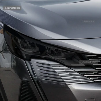 Avto FrontHeadlamps Prekajene TPU Črno Zaščitno folijo Anti-scratch Popravila Luč film Nalepke Za Peugeot 5008 2018-2022 Acce