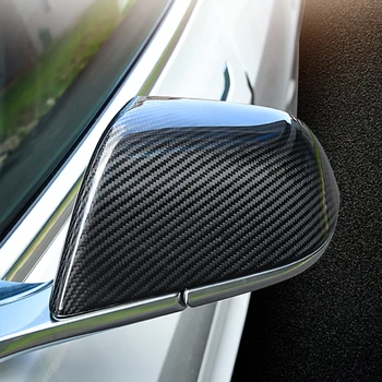 Avto ogljikovih vlaken rearview mirror lupini dekorativni lupini ogledalo kritje Za Tesla model3 spremenjen Dodatki