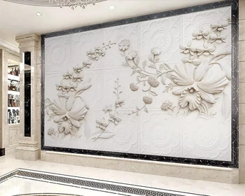 Beibehang ozadje po Meri, bež bela Jane Evropske olajšave orhideja 3d TV ozadju stene doma dekoracijo freske 3d ozadje