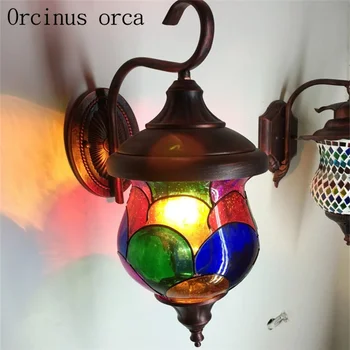 Bohemia kavarna stenske svetilke, Sredozemlju, Maroko, vitraž, retro stenske svetlobne