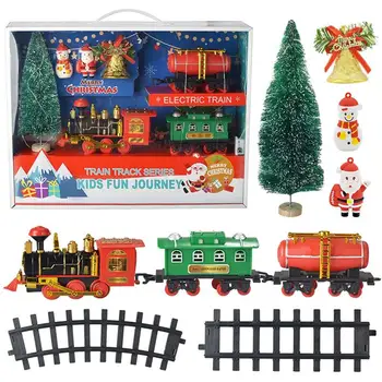 Božič Električni Vlak Igrače Železniške Igrače Avtomobilov Dirke Tira Santa Claus Xmas Tree Okraski Vlak Model Igrače Za Otroke, Otroci
