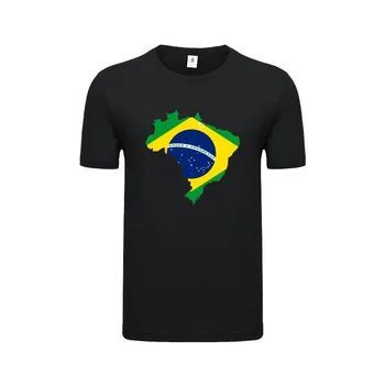 Brazilija Zastavo Grafični Patriotske Memorial Retro Slogu Unisex T-Shirt Prilagodljiv Klasične Čistega Bombaža Dihanje Tee Majice