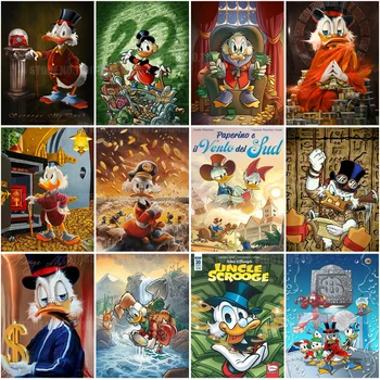 Disney Donald Duck Risanka DIY 5D Diamond Slikarstvo Križ Vezenje Mozaik Dnevna Soba Dekoracijo Sten Otroci Darila Božič