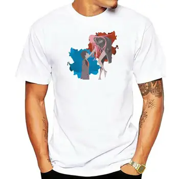 Draga V Franxx Minimalističen Hiro In Nič Dveh Majica s kratkimi rokavi za Človeka Bombaža T-Shirt Krog Vratu Vrhovi Plus Velikost Ideja za Darilo Oblačila