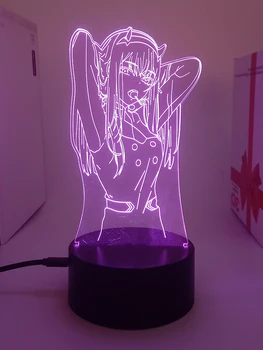 Draga V Franxx Nič Dveh 3d led lučka za spalnico manga nočne luči anime dejanje slika Dekoracijo otrok Kawaii darilo