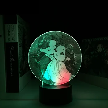 Dveh Ton Japonski Poroko Risanke 3D Svetilke Za nočno omarico Otrok Darilo Lestenec Obesek Lučka Tabela Otroci Soba Dekoracijo