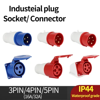 Industrijska vtiča in vtičnice nepremočljiva priključek 3PIN 4PIN 5PIN 16A/32A IP44 nepremočljiva električna priključitev wall mount vtičnico