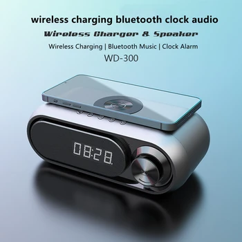 Izvirne Nove Posteljne BT TF Brezžični Polnilnik Bluetooth Zvočnik Led Zaslon Dremež Budilka Radio z Glasovnimi Prostoročno Klicanje