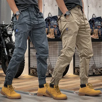 Jeseni tovora hlače moški Hip Hop joggings hlače moški Elastični pas Velik žep moda hlače ulične Moške taktično hlače