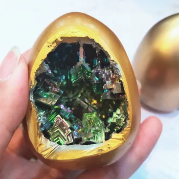 Mavrica Bizmut rude quartz Jajce geode Mineralnih Vzorcu kristalno jajc doma dekor zdravljenje