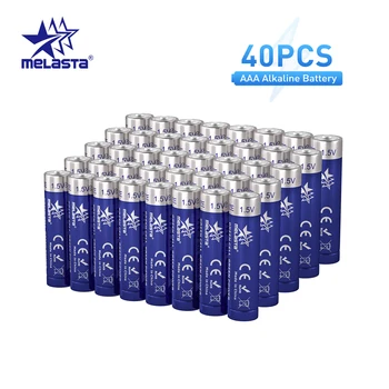 Melasta 1,5 V AAA Alkalne Baterije LR03 AAA, ki Niso predvidene za Polnjenje Baterije za Ure Upravljalniki Igrače in Elektronske Naprave, 40 Paketi