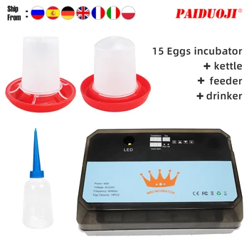Mini Nov 15 jajc inkubator za Piščanca Gos Ptic Prepelica Samodejno Inkubacije Opreme Valilnica Inkubacije Orodja