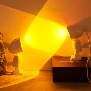Nordijska Modela Sodobne Astronavt Noč Svetlobe Mavrica Projekcije Sonca Spalnica Dekorativni Vzdušje Robot Svetilko Ob Postelji Razsvetljavo