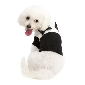 Nove Elegantne Visoke Kakovosti Pozimi Pes Pulover Pet Oblačila Z Bowtie Pes Plašč za Majhnih do Velikih Kuža, Psi Mačke