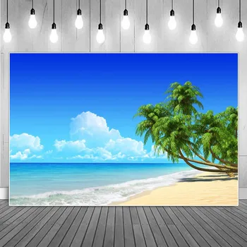Poletje Tropskega Morja Plaža Fotografiranje Družin, Oblakov, Modrega Neba Palme Valovi, Pesek Doma Stranka Počitnice Fotografija Kulise