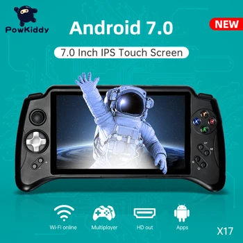 Powkiddy Novo X17 Retro Ročno Igralno Konzolo s Palčko Krmilnik Podpira Android 7.0 Sistem 7 palčni Otrok Igra, Igralec