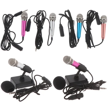 Prenosni 3,5 mm Stereo Studio Mic KTV Karaoke Mini Mikrofon Za Mobilni Telefon, PC Mic velikost: app.5.5 cm*1,8 cm