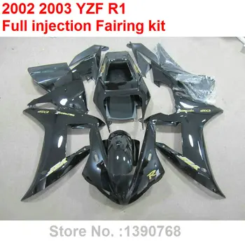Primerni za Yamaha vbrizgavanje oblikovani fairings YZF R1 02 03 black motocikel oklep kit YZFR1 2002 2003 BC03