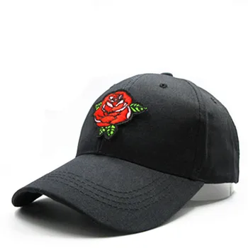 Rose cvet vezenje bombaž Casquette Baseball Skp hip-hop-Nastavljiv vrnitev žoge skp Klobuki za otroke, moške, ženske 188