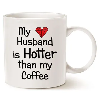 Smešno Ponudbo Kave Vrč za Moža, Božična Darila, Moj Mož Je bolj vroča Kot Moja Kava Ljubezen Rdeče Srce valentinovo Pokal Bela,
