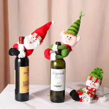Steklenico Nastavite Santa Claus Namizni Dekor Noel Darilo Snežaka, Prah Kritje Steklenico Vina Elf