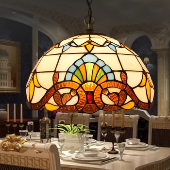 Tiffany lestenec, Kuhinjo, Jedilnico, hodnik ročno stekleni lestenci zaprtih prostorih doma dekor pav lestenec