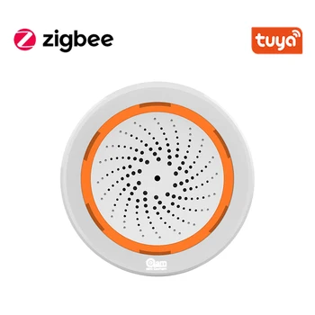 Tuya Zigbee Smart Sireno Alarm Senzor Temperature in vlage Senzor Baterijski Pogon ali USB Polnjenje Deluje TUYA Smart Hub