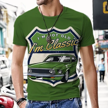 Vintage T-shirt z moškimi je car design, prevelik T-shirt, hip-hop, smešno šport z krog vratu, plaža šport s luxur