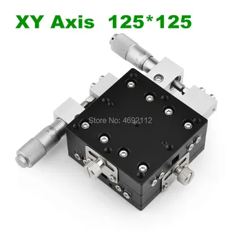 XY Osi 125*125 mm Obrezovanje Postajo Ročno Premik Platformo Linearno Fazo Drsna Tabela XY125-L LY125-R XY125-CM Prečkati Železnico