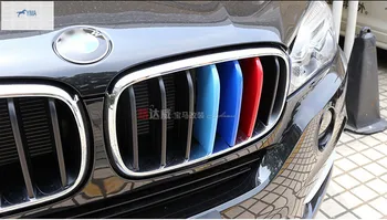 Yimaautotrims Zunanjost Preuredi za Vgradnjo, Primerna Za BMW X5 F15 2014 - 2018 / X6 F16 2015 -2018 Tricolor Sprednja Maska Žar naslovnica Stripa Trim