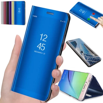 Za Samsung Galaxy A02S A52 A72 A12 A32 A42 A21 M21 M51 M31 S Luksuznega Usnja Primeru Jasen Pogled 3d Ogledalo, Projekcijska Stojala Fundas